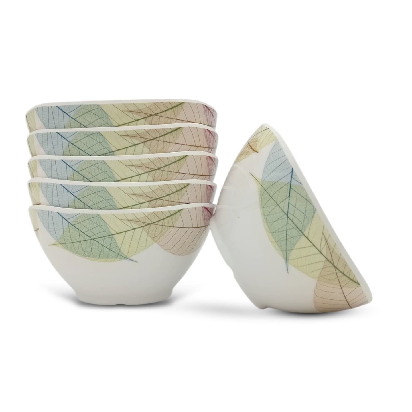 SUPERWARE | Pure Melamine | Soup Bowl Set - Leaf Fantasy (4.5") | 6 Nos.| Stain Free, Glazed Finish
