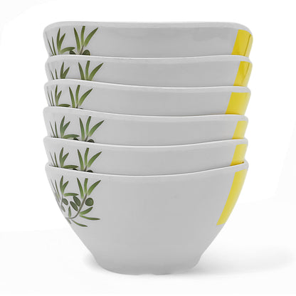 SUPERWARE | Pure Melamine | Soup Bowl Set - Olivia (4.5") | 6 Nos.| Stain Free, Glazed Finish