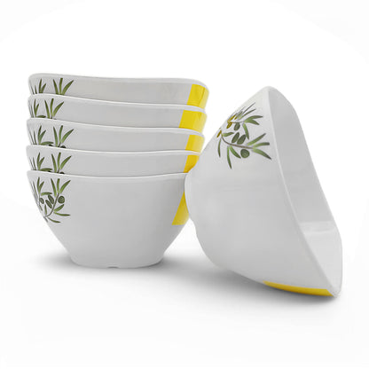 SUPERWARE | Pure Melamine | Soup Bowl Set - Olivia (4.5") | 6 Nos.| Stain Free, Glazed Finish