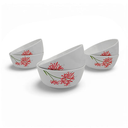 SUPERWARE | Pure Melamine | Soup Bowl Set - Orchid Blossom (4.5") | 6 Nos.| Stain Free, Glazed Finish