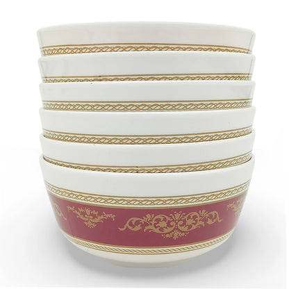 SUPERWARE | Pure Melamine | Soup Bowl Set - Oriental Gold OS (4.5") | 6 Nos. | Stain Free, Glazed Finish