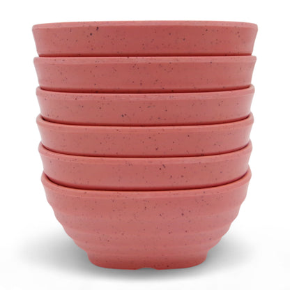 SUPERWARE | Pure Melamine | Square Soup Bowl Set - Pink Sand (4.25") | 6 Nos. | Stain Free, Glazed Finish