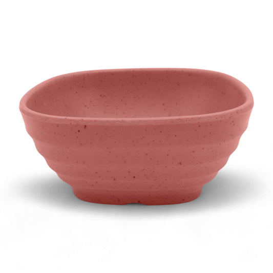 SUPERWARE | Pure Melamine | Square Soup Bowl Set - Pink Sand (4.25") | 6 Nos. | Stain Free, Glazed Finish