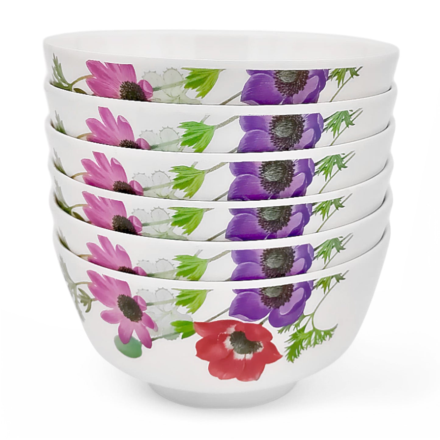 SUPERWARE | Pure Melamine | Soup Bowl Set - Poppy (4.5") | 6 Nos. | Stain Free, Glazed Finish