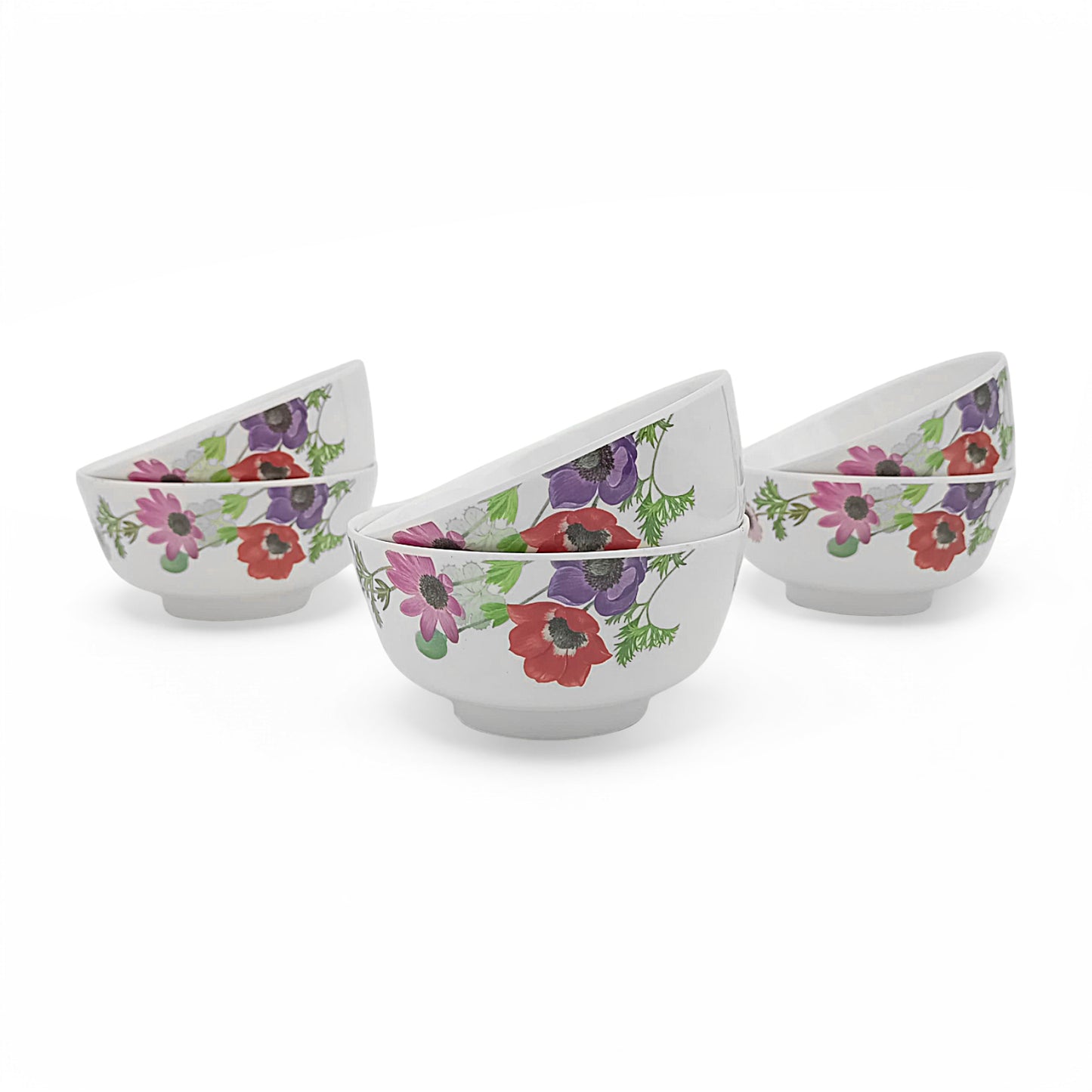 SUPERWARE | Pure Melamine | Soup Bowl Set - Poppy (4.5") | 6 Nos. | Stain Free, Glazed Finish