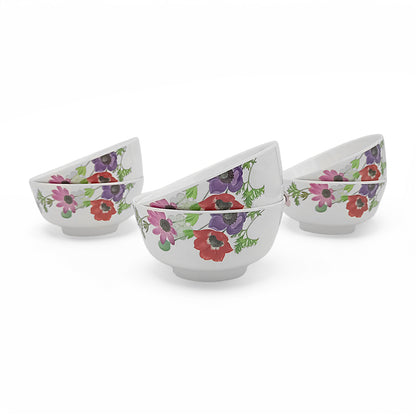 SUPERWARE | Pure Melamine | Soup Bowl Set - Poppy (4.5") | 6 Nos. | Stain Free, Glazed Finish