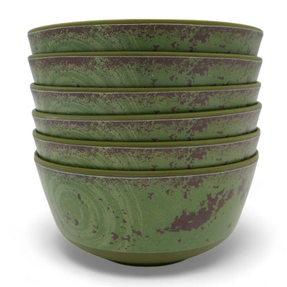SUPERWARE | Pure Melamine | Bowl Set - Rustic Q Olive Green-Matte 4" | 6 Nos. | Stain Free, Glazed Finish