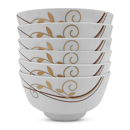 SUPERWARE | Pure Melamine | Bowl Set - Spiral Fluer 4" | 6 Nos. | Stain Free, Glazed Finish