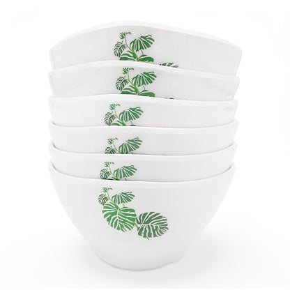 SUPERWARE | Pure Melamine | Bowl Set - Swiss Leave 4" | 6 Nos. | Stain Free, Glazed Finish