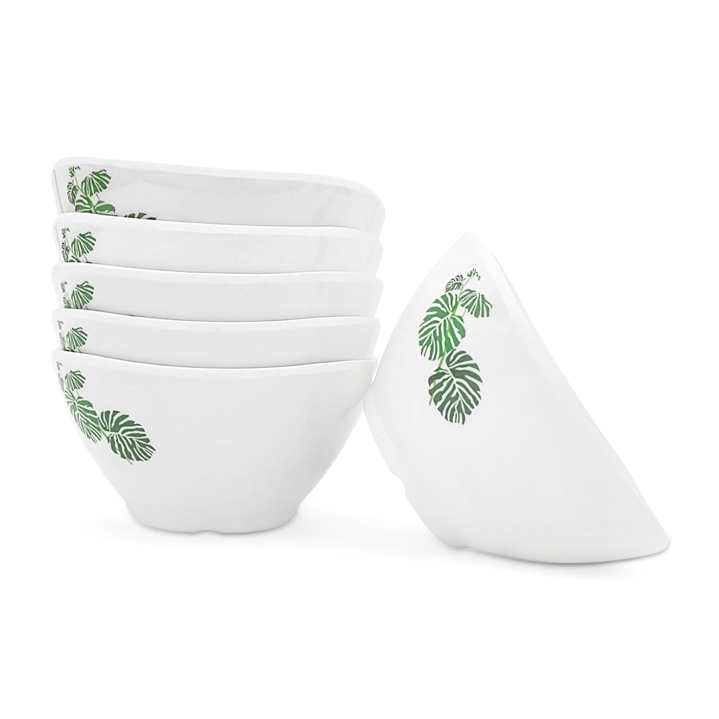 SUPERWARE | Pure Melamine | Bowl Set - Swiss Leave 4" | 6 Nos. | Stain Free, Glazed Finish