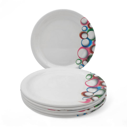 SUPERWARE | Pure Melamine | Small Plate Set - Bubble Fringe (7.5") | 6 Nos. | Stain Free, Glazed Finish