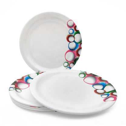 SUPERWARE | Pure Melamine | Small Plate Set - Bubble Fringe (7.5") | 6 Nos. | Stain Free, Glazed Finish