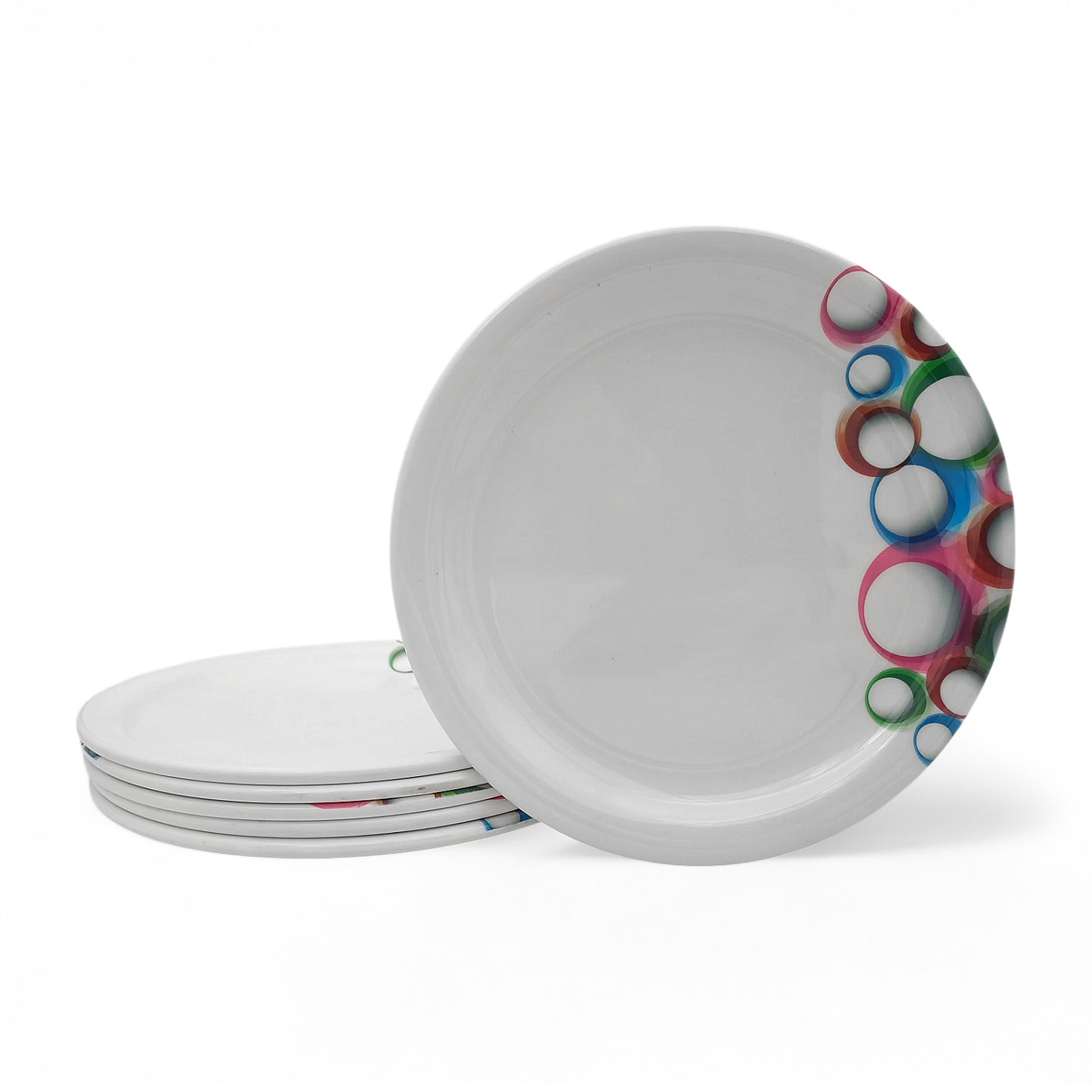 SUPERWARE | Pure Melamine | Small Plate Set - Bubble Fringe (7.5") | 6 Nos. | Stain Free, Glazed Finish