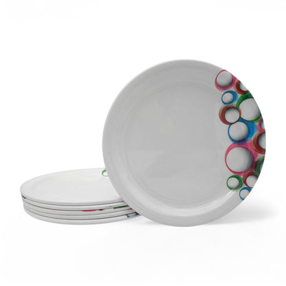 SUPERWARE | Pure Melamine | Small Plate Set - Bubble Fringe (7.5") | 6 Nos. | Stain Free, Glazed Finish