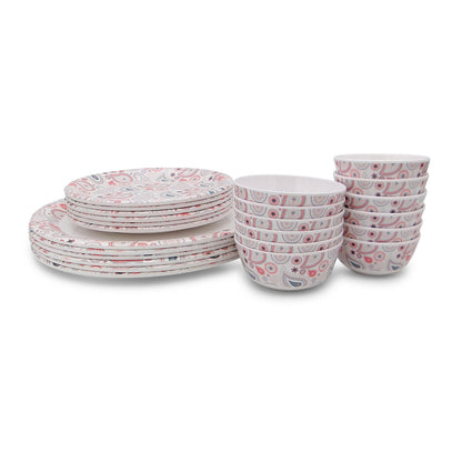 SUPERWARE, Pure Melamine | Dinner Set - Candella | Set Of 24 Pcs. | Stain Free, Glazed Finish
