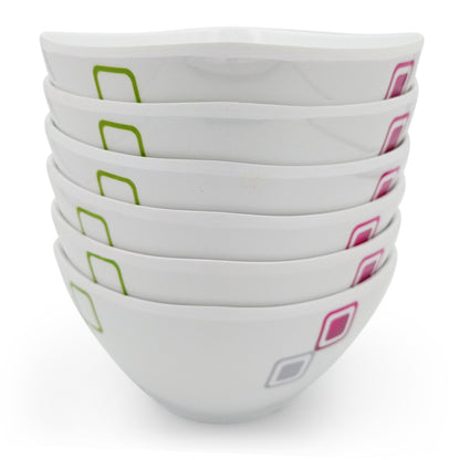 SUPERWARE | Pure Melamine | Katori Set - Candy Blocks (3.75") | 6 Nos.| Stain Free, Glazed Finish