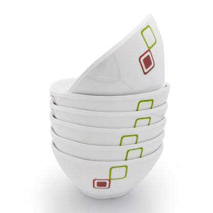 SUPERWARE | Pure Melamine | Katori Set - Candy Blocks (3.75") | 6 Nos.| Stain Free, Glazed Finish