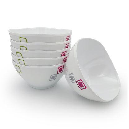 SUPERWARE | Pure Melamine | Katori Set - Candy Blocks (3.75") | 6 Nos.| Stain Free, Glazed Finish
