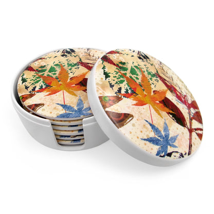 SUPERWARE | Pure Melamine | Coasters- Floresta on White | Set Of 8 Pcs | Stain Free, Glazed Finish