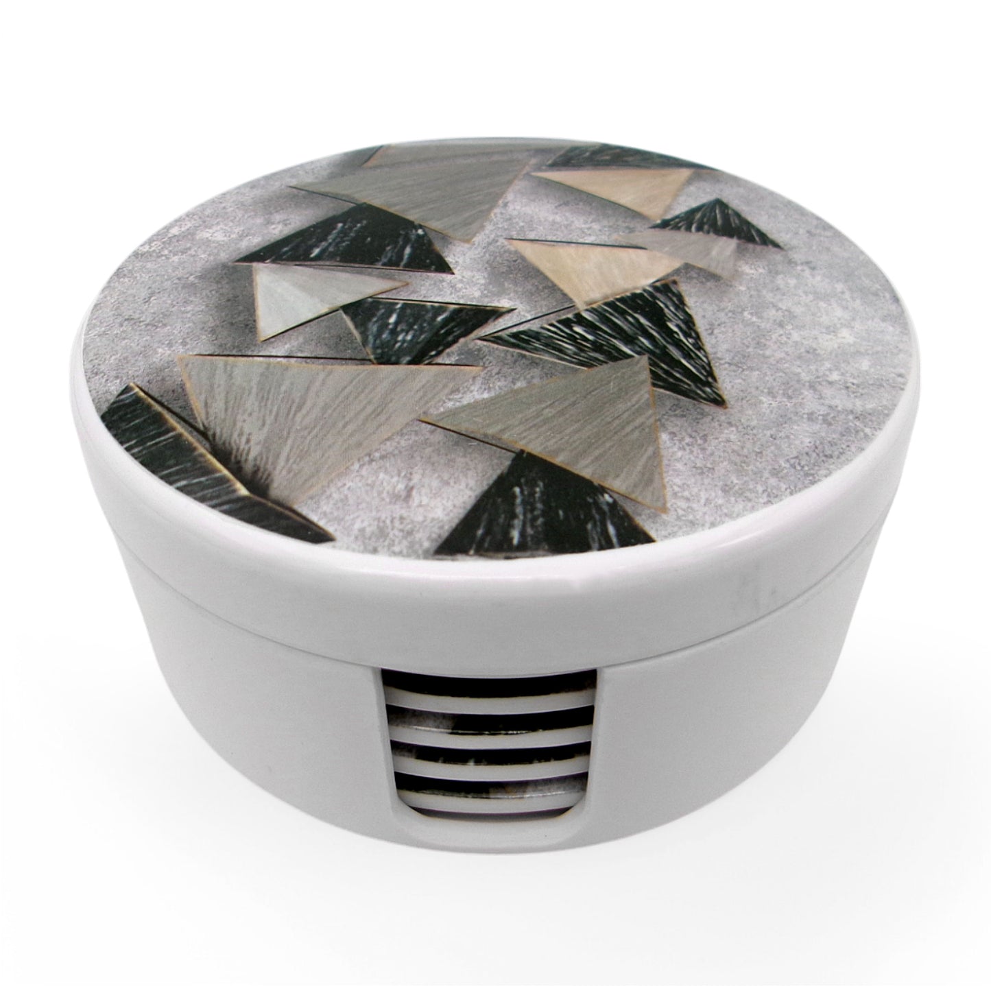 SUPERWARE | Pure Melamine | Coasters - Puzzles on White | Set Of 8 Pcs | Stain Free, Glazed Finish