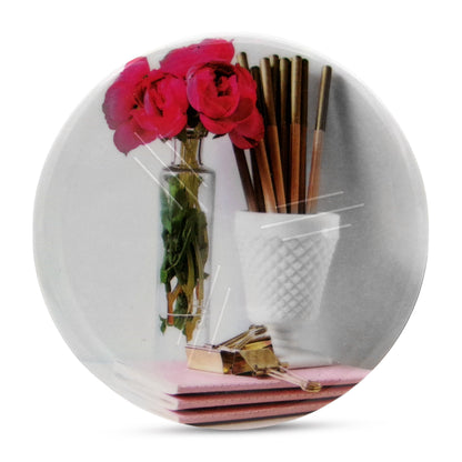 SUPERWARE | Pure Melamine | Coasters - Rose on White | Set Of 8 Pcs | Stain Free, Glazed Finish