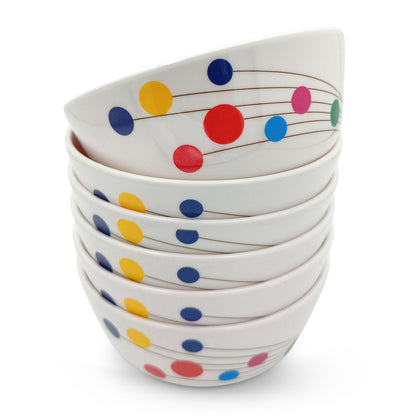 SUPERWARE | Pure Melamine | Soup Bowl Set - Colour Bubbles (4.5") | 6 Nos. | Stain Free, Glazed Finish