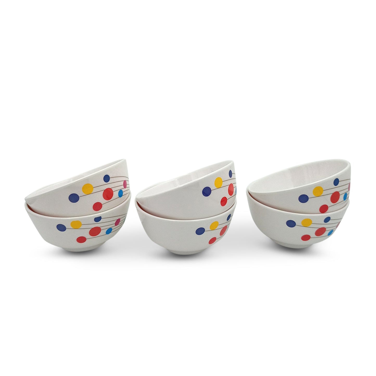 SUPERWARE | Pure Melamine | Soup Bowl Set - Colour Bubbles (4.5") | 6 Nos. | Stain Free, Glazed Finish
