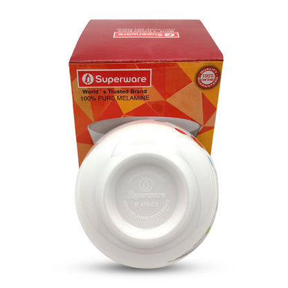 SUPERWARE | Pure Melamine | Soup Bowl Set - Colour Bubbles (4.5") | 6 Nos. | Stain Free, Glazed Finish