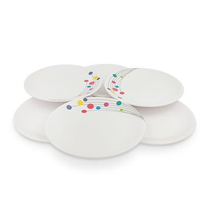 SUPERWARE | Pure Melamine | Dinner Plate Set – Colour Bubbles (10.75”) | 6 Nos. | Stain Free, Glazed Finish