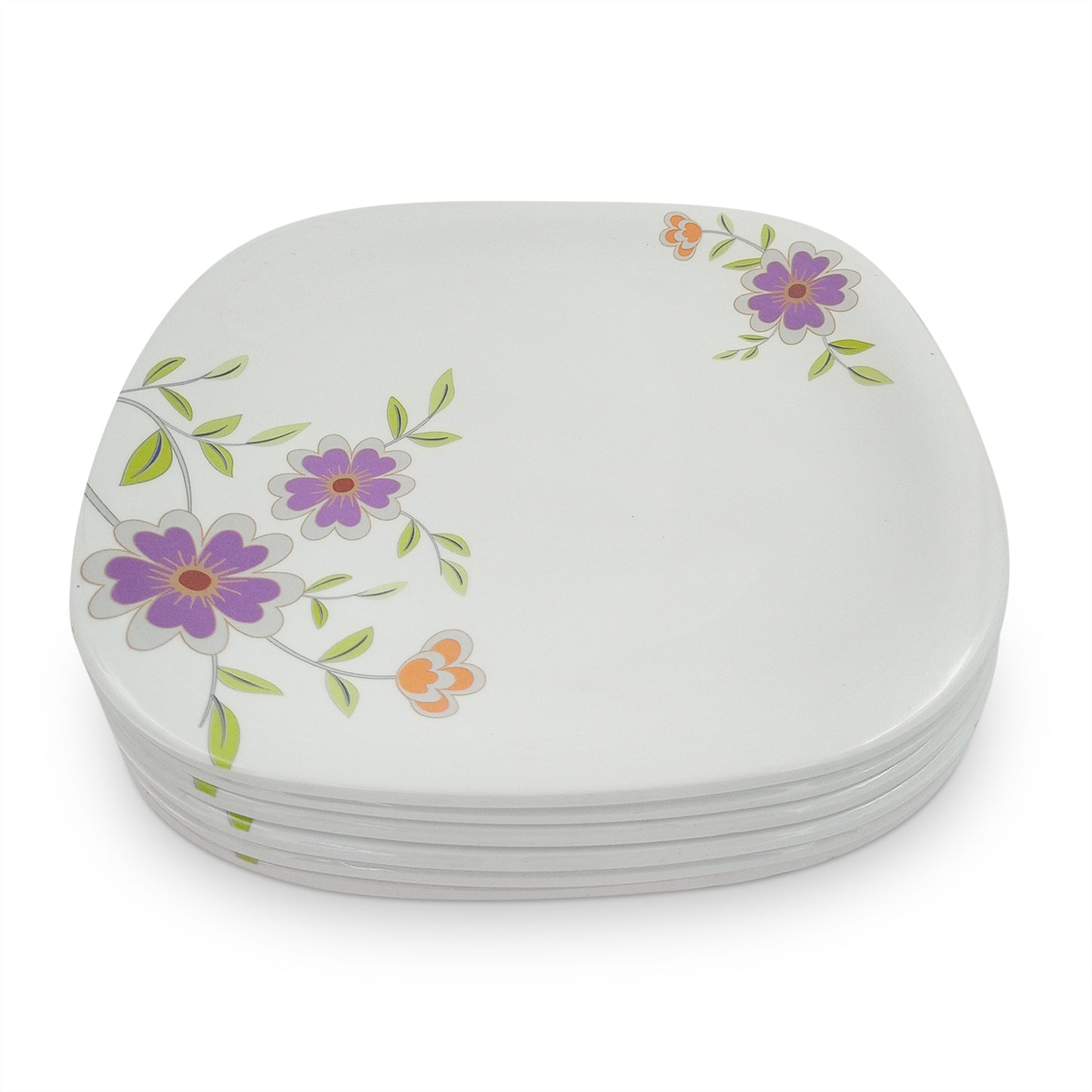 SUPERWARE | Pure Melamine | Buffet Plate Set – Daffodils (12.5”) | 6 Nos. | Stain Free, Glazed Finish