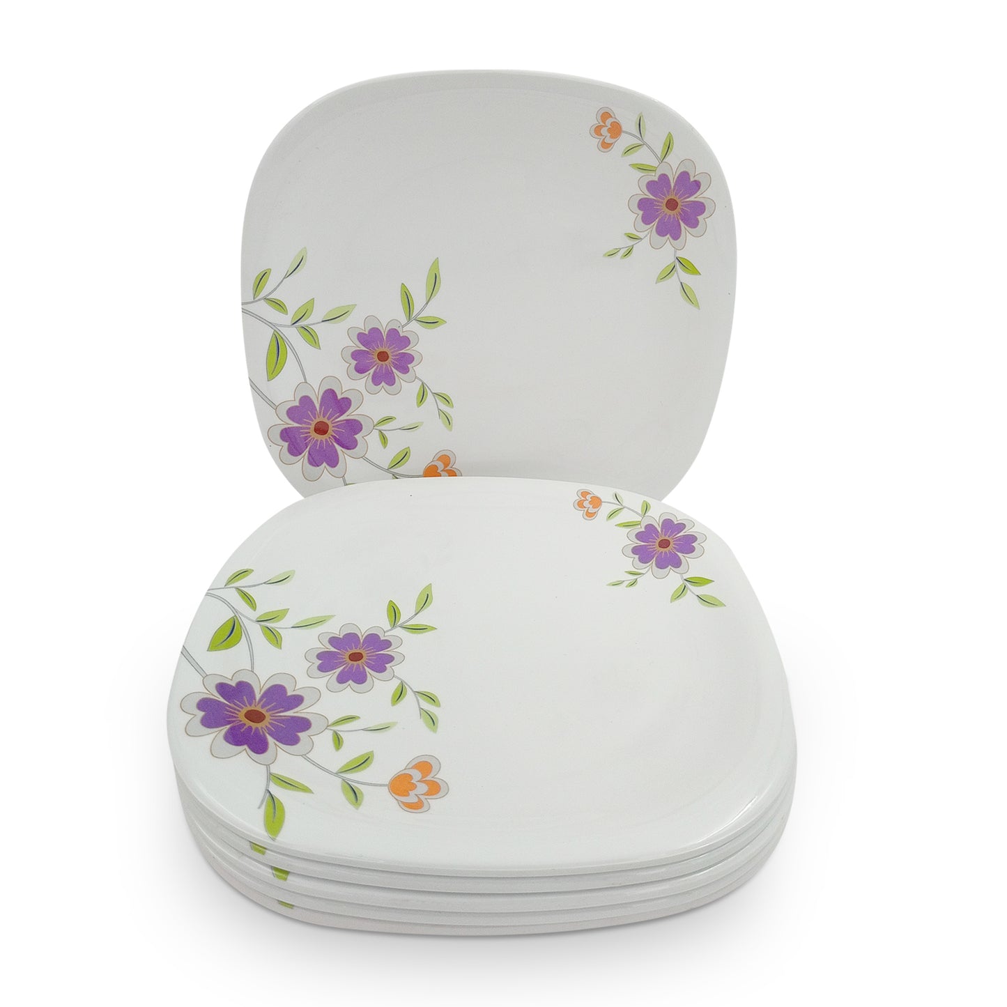 SUPERWARE | Pure Melamine | Buffet Plate Set – Daffodils (12.5”) | 6 Nos. | Stain Free, Glazed Finish