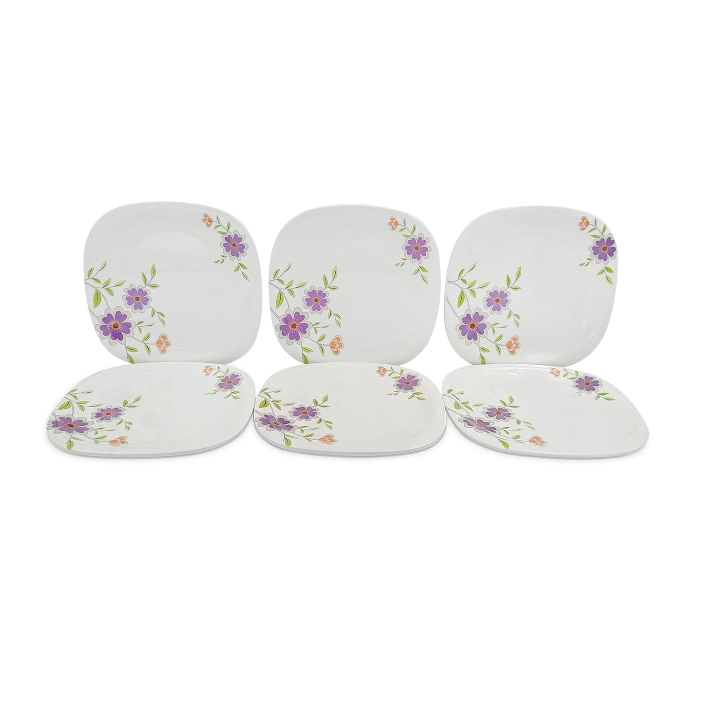 SUPERWARE | Pure Melamine | Buffet Plate Set – Daffodils (12.5”) | 6 Nos. | Stain Free, Glazed Finish