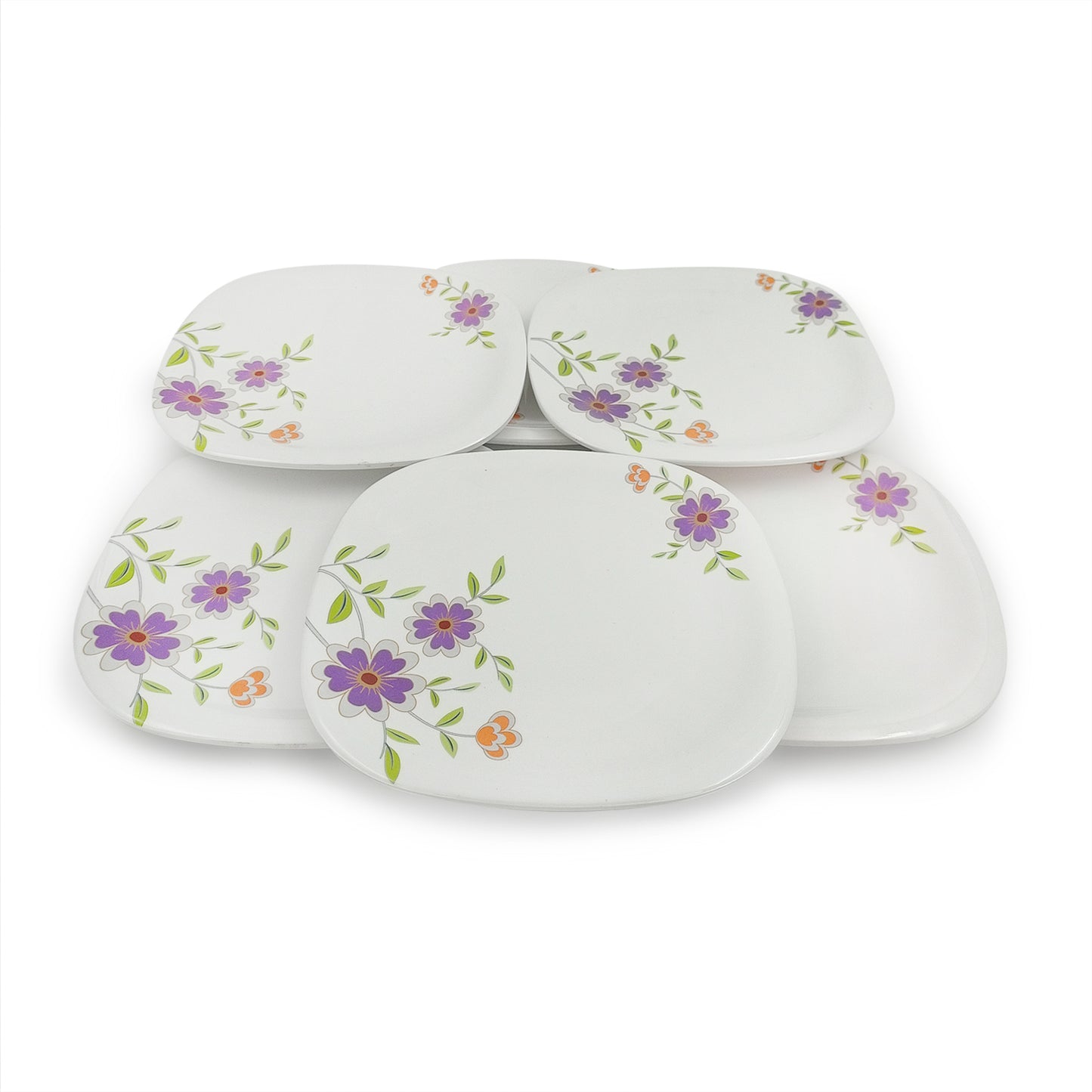 SUPERWARE | Pure Melamine | Buffet Plate Set – Daffodils (12.5”) | 6 Nos. | Stain Free, Glazed Finish