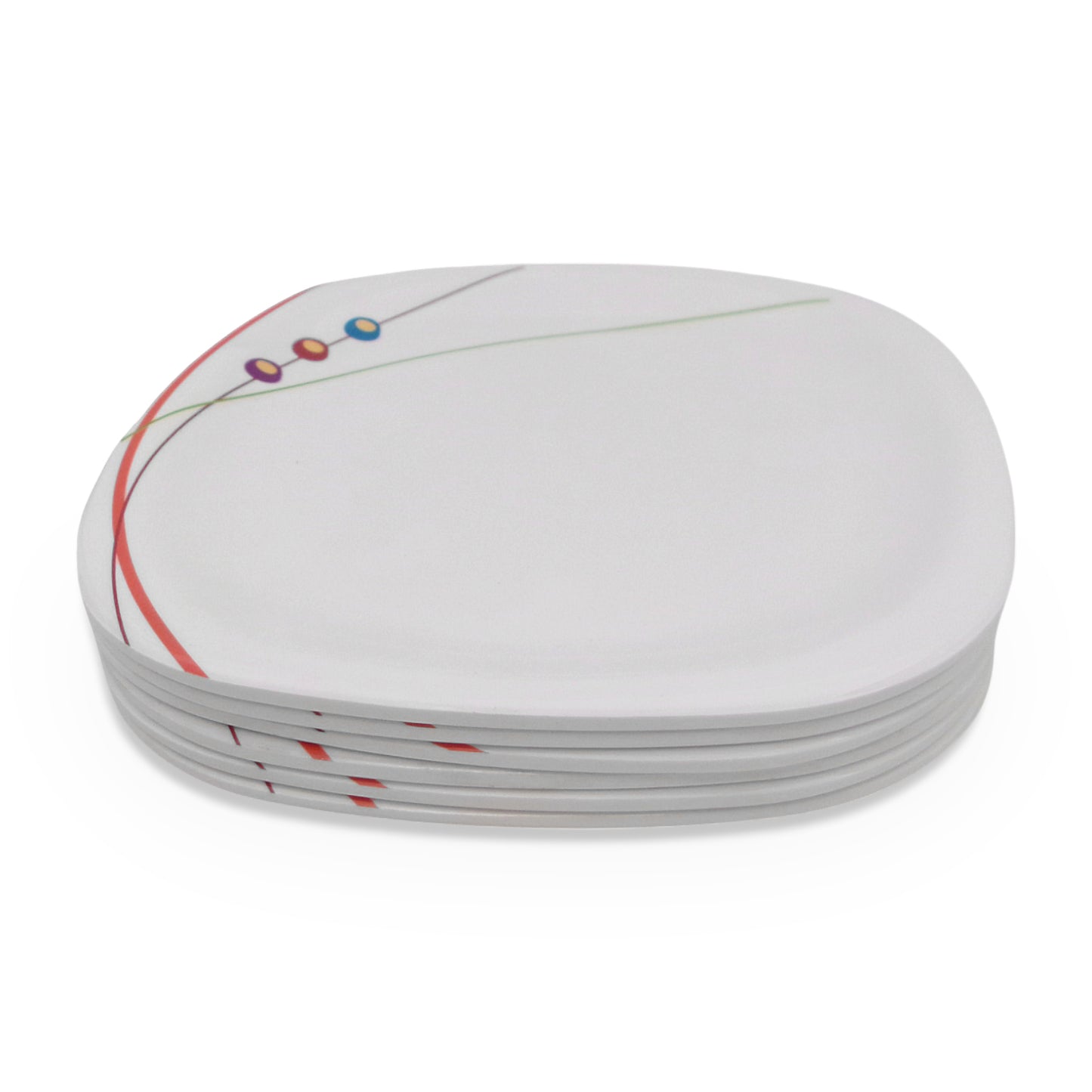 SUPERWARE | Pure Melamine | Buffet Plate Set – Dippin Dots (12.5”) | 6 Nos. | Stain Free, Glazed Finish