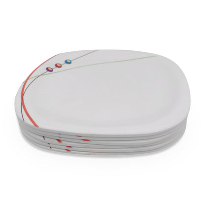 SUPERWARE | Pure Melamine | Buffet Plate Set – Dippin Dots (12.5”) | 6 Nos. | Stain Free, Glazed Finish