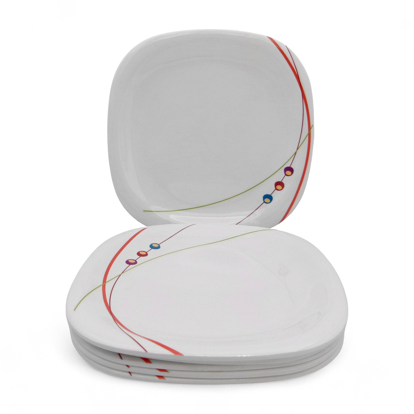 SUPERWARE | Pure Melamine | Buffet Plate Set – Dippin Dots (12.5”) | 6 Nos. | Stain Free, Glazed Finish