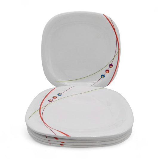 SUPERWARE | Pure Melamine | Buffet Plate Set – Dippin Dots (12.5”) | 6 Nos. | Stain Free, Glazed Finish