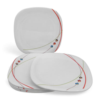 SUPERWARE | Pure Melamine | Buffet Plate Set – Dippin Dots (12.5”) | 6 Nos. | Stain Free, Glazed Finish