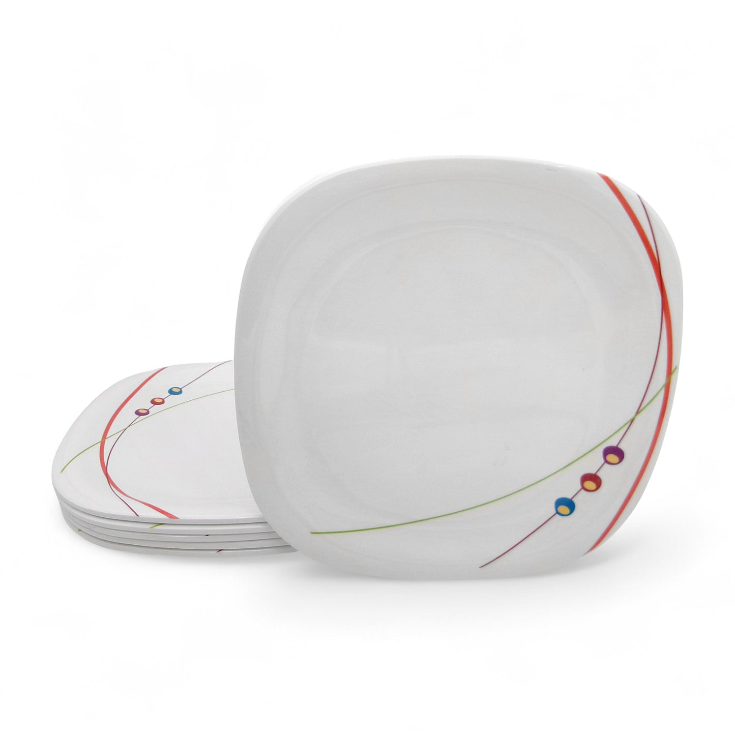 SUPERWARE | Pure Melamine | Buffet Plate Set – Dippin Dots (12.5”) | 6 Nos. | Stain Free, Glazed Finish