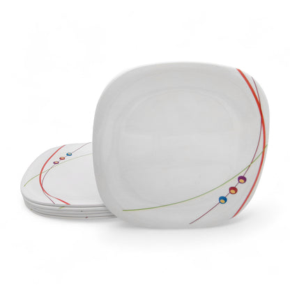 SUPERWARE | Pure Melamine | Buffet Plate Set – Dippin Dots (12.5”) | 6 Nos. | Stain Free, Glazed Finish