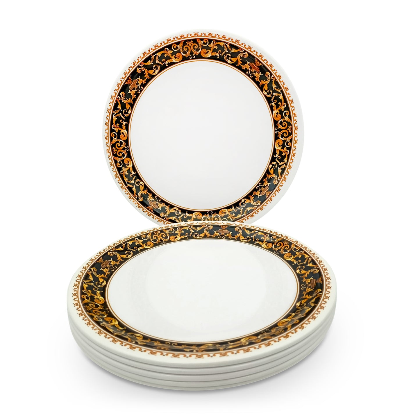 SUPERWARE | Pure Melamine | Buffet Plate Set 12.5" - Dynasty (12.5”) | 6 Nos. | Stain Free, Glazed Finish