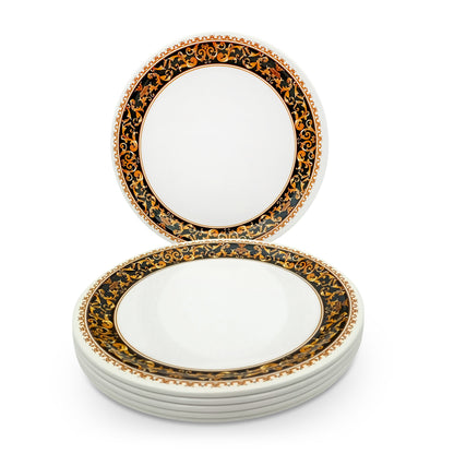 SUPERWARE | Pure Melamine | Buffet Plate Set 12.5" - Dynasty (12.5”) | 6 Nos. | Stain Free, Glazed Finish
