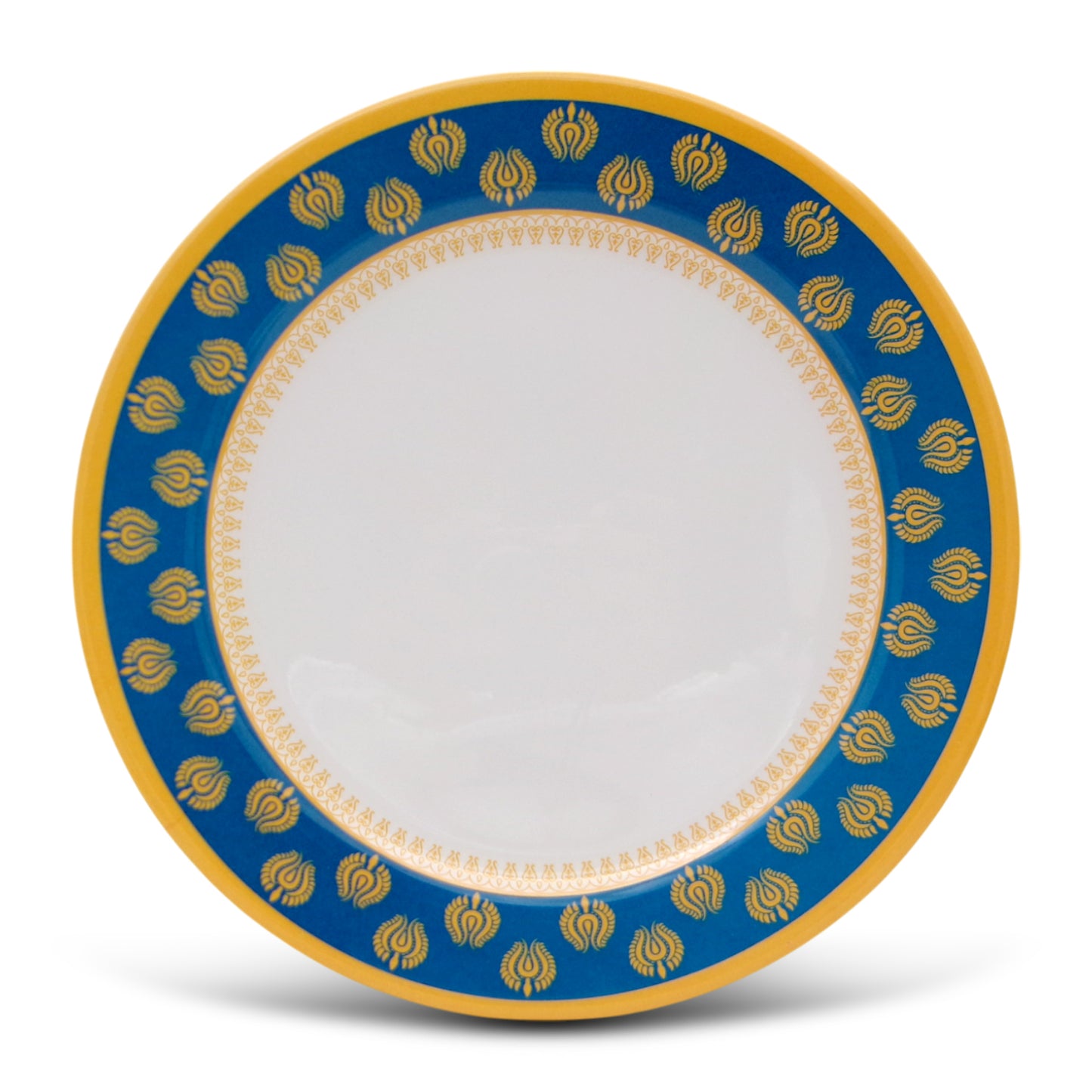 EKTRA | Premium Melamine | Dinner Set – Golden Crest (Set of 12 Pcs.) | Durable, Fade Proof