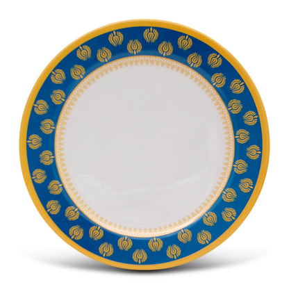 EKTRA | Premium Melamine | Dinner Set – Golden Crest (Set of 12 Pcs.) | Durable, Fade Proof
