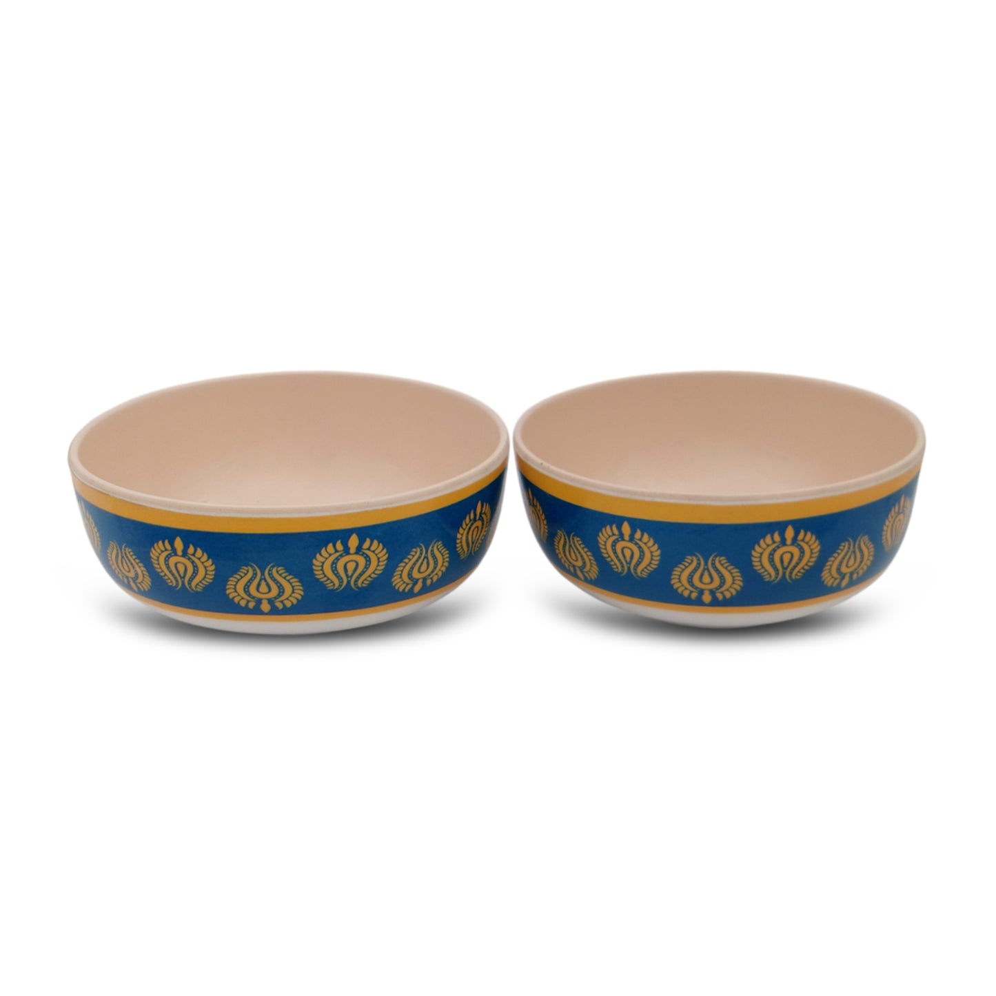 EKTRA | Premium Melamine | Dinner Set – Golden Crest (Set of 12 Pcs.) | Durable, Fade Proof