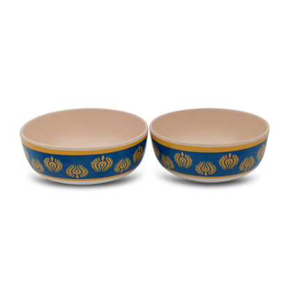 EKTRA | Premium Melamine | Dinner Set – Golden Crest (Set of 12 Pcs.) | Durable, Fade Proof