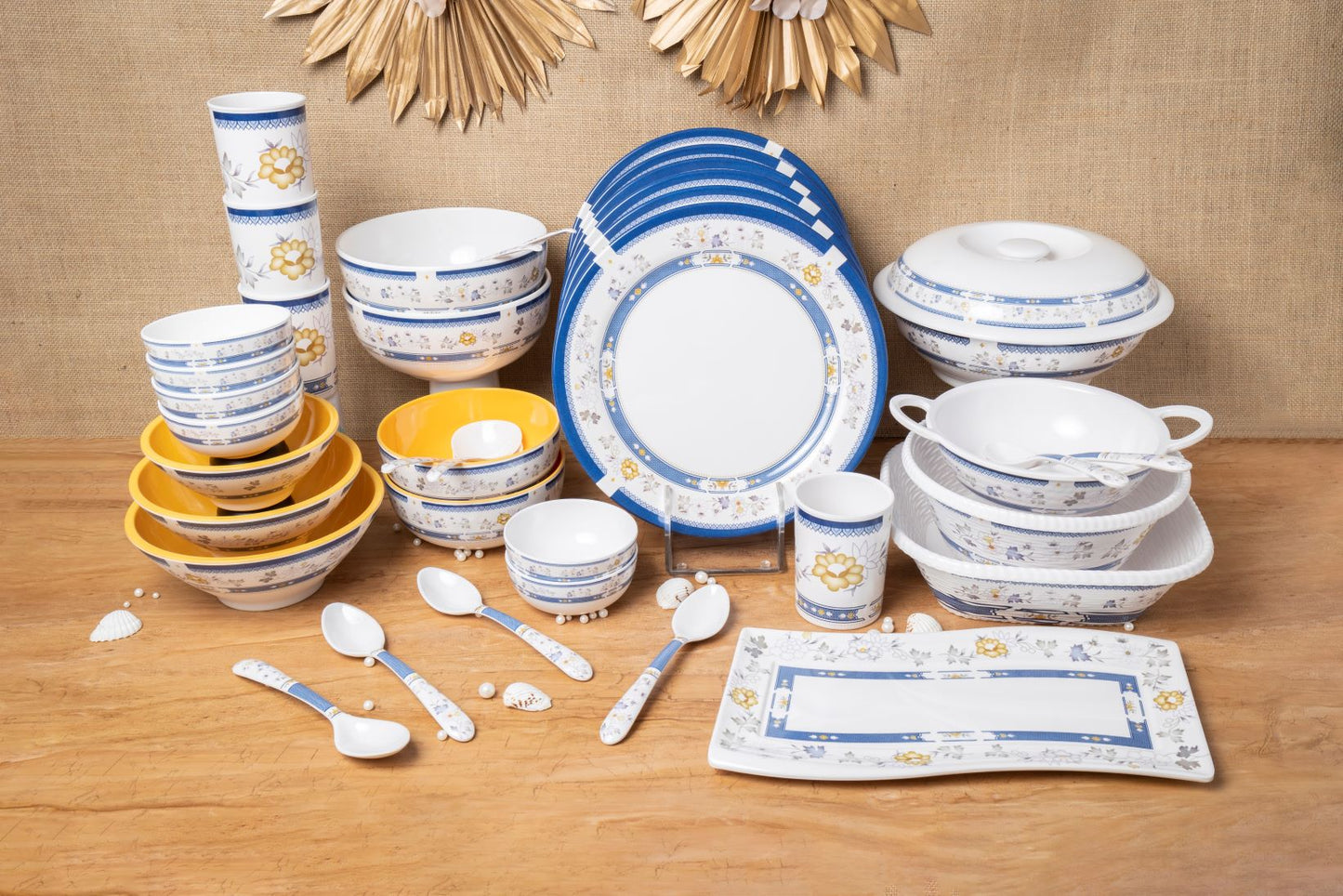 EKTRA | Premium Melamine | Dinner Set - Emperor (Set of 20 Pcs.) | Durable, Fade proof