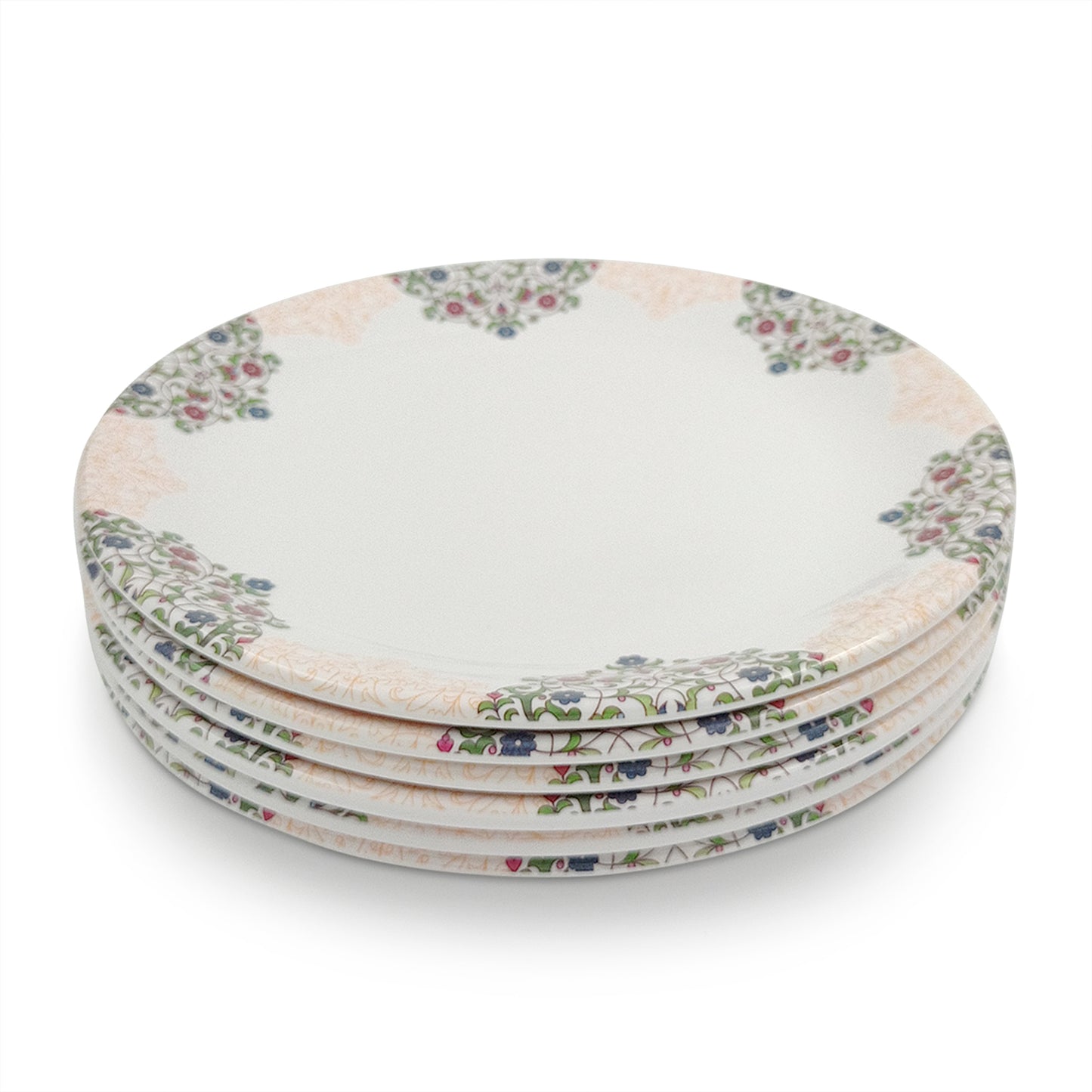 SUPERWARE | Pure Melamine | Dinner Plate Set – Ethnic Art (10.75”) | 6 Nos. | Stain Free, Glazed Finish
