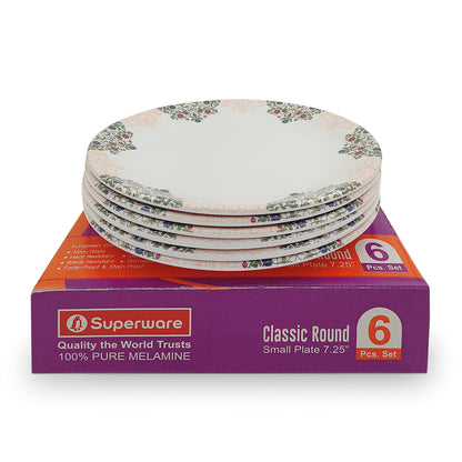 SUPERWARE | Pure Melamine | Dinner Plate Set – Ethnic Art (10.75”) | 6 Nos. | Stain Free, Glazed Finish