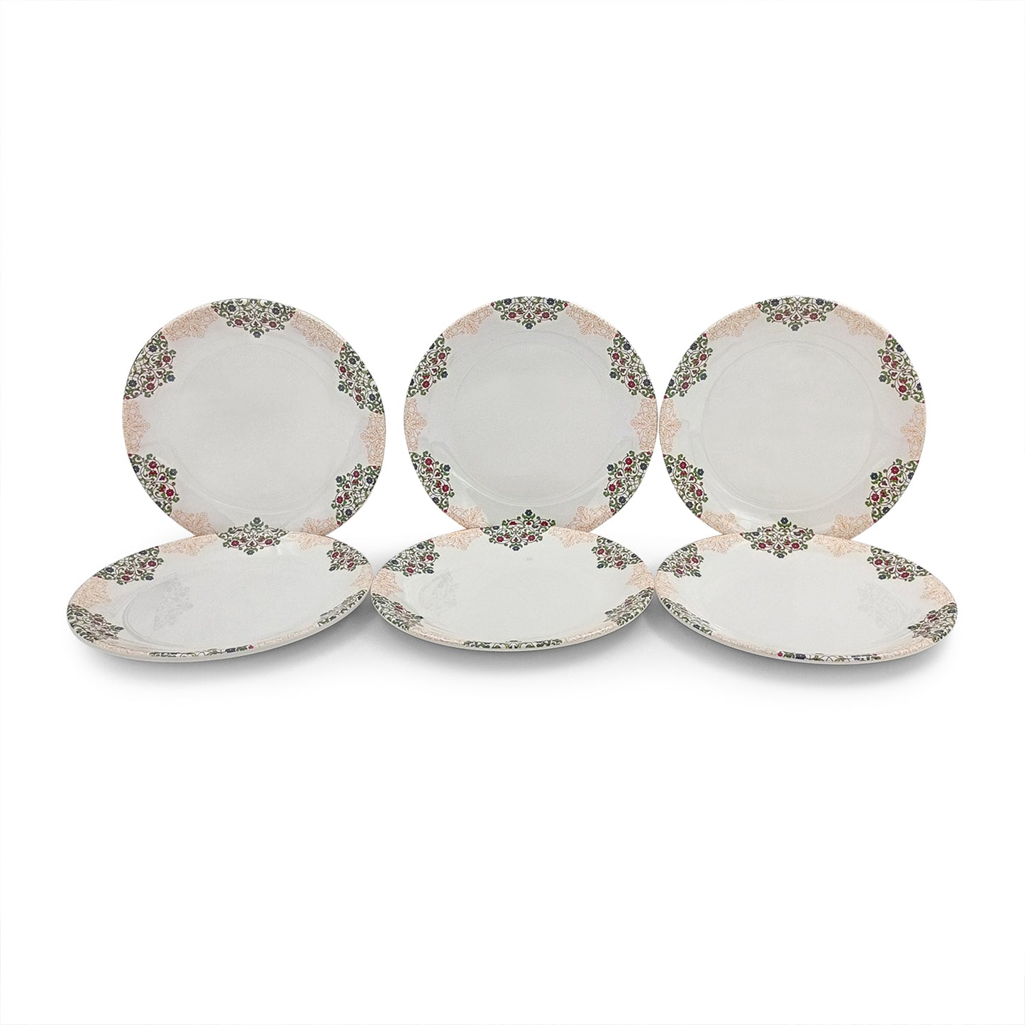SUPERWARE | Pure Melamine | Dinner Plate Set – Ethnic Art (10.75”) | 6 Nos. | Stain Free, Glazed Finish